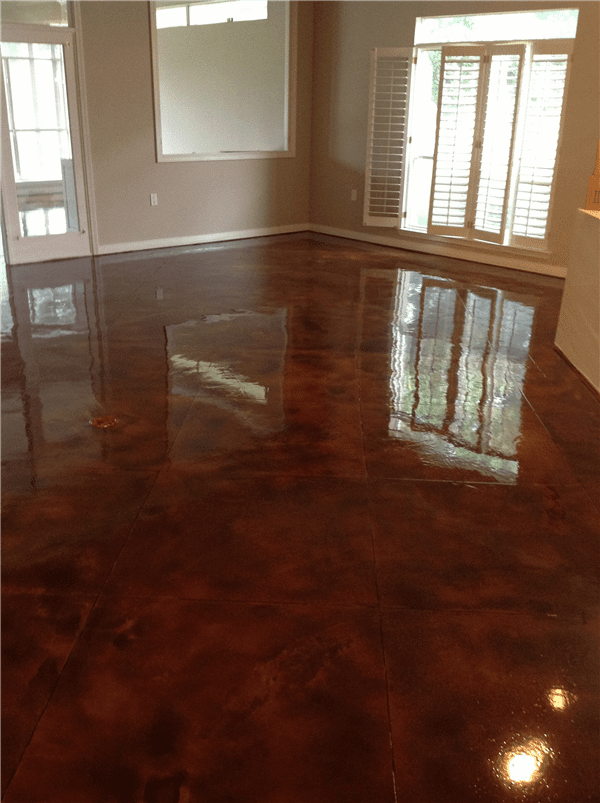 Acid stain concrete.
