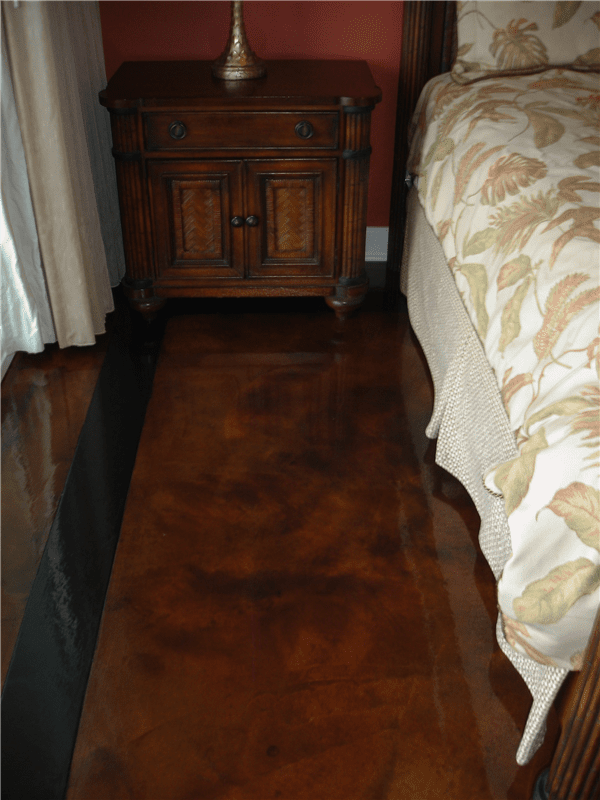 Acid stain concrete.