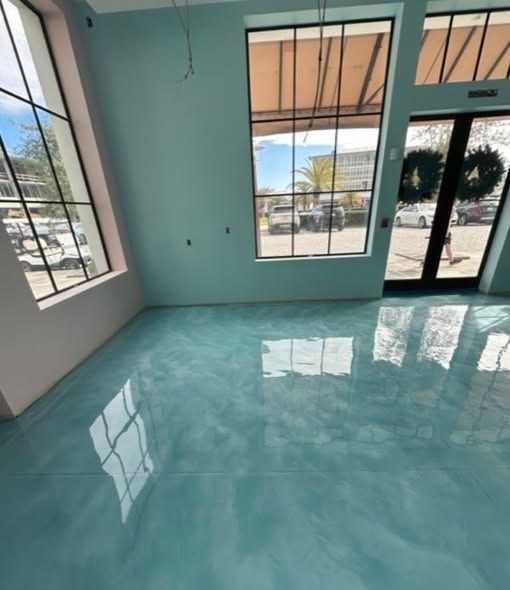 Metallic Reflector Enhancer Concrete Flooring Offered  With Epoxy and Polyaspartic Urethane.