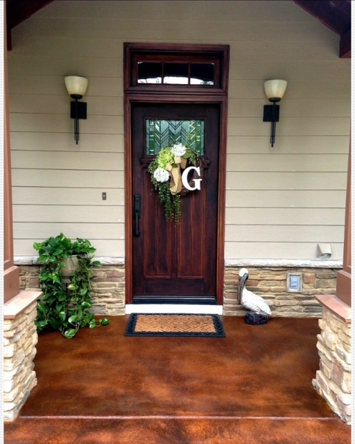 Acid stain concrete.