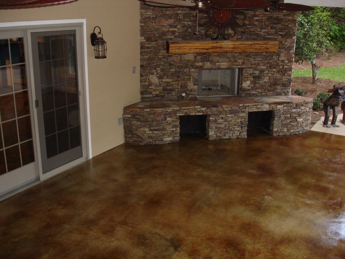 Acid stain concrete.