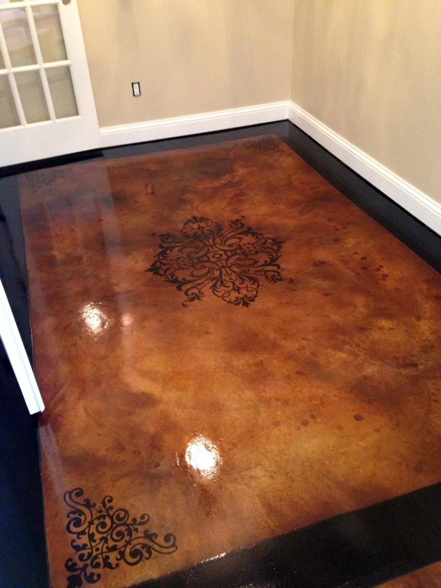 Acid stain concrete.