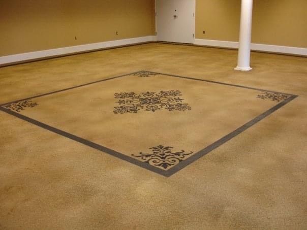 Textured design with acid stained accents.