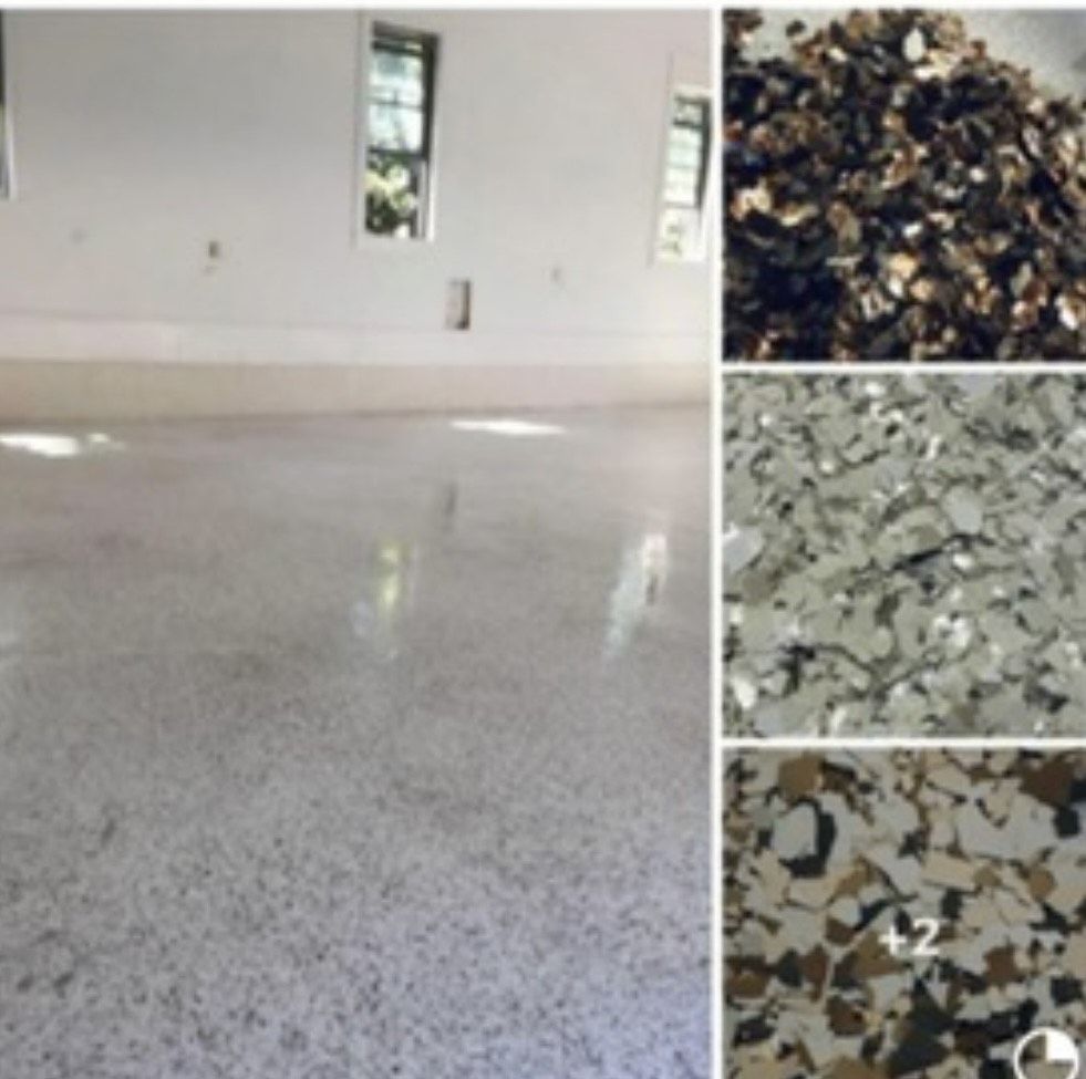 Vinyl chip flake applications.