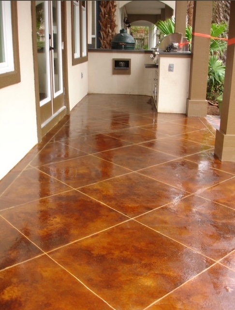Acid stain concrete.