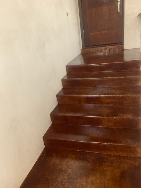 Acid stain concrete.