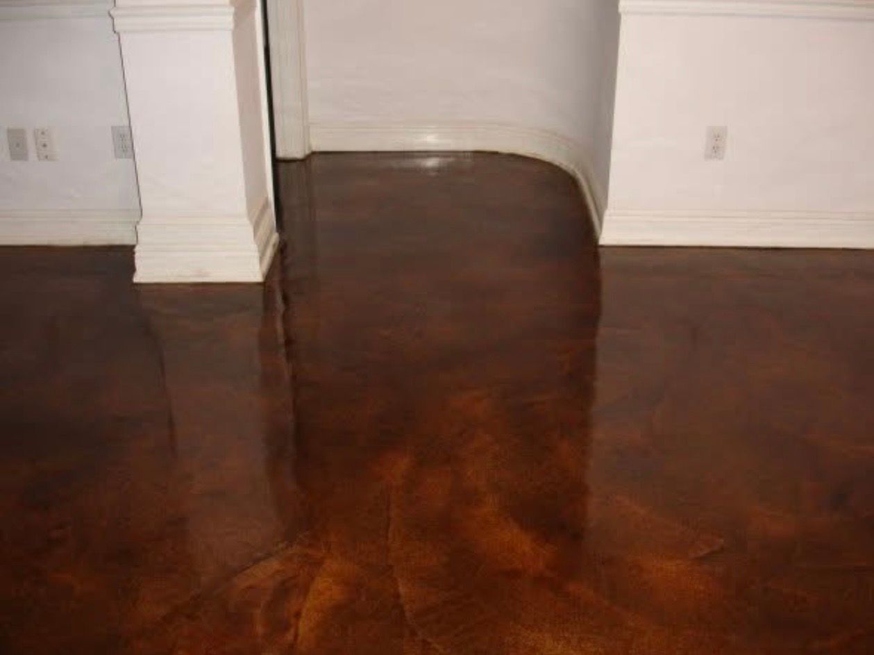 Acid stain concrete.