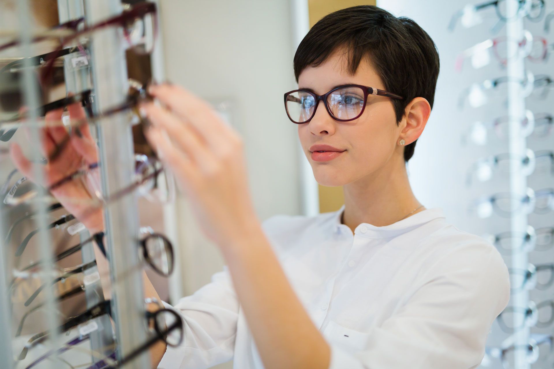 Woman Looking for New Eyewear