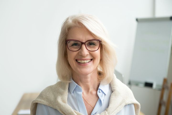 Senior Woman Wearing Her New Eyeglasses