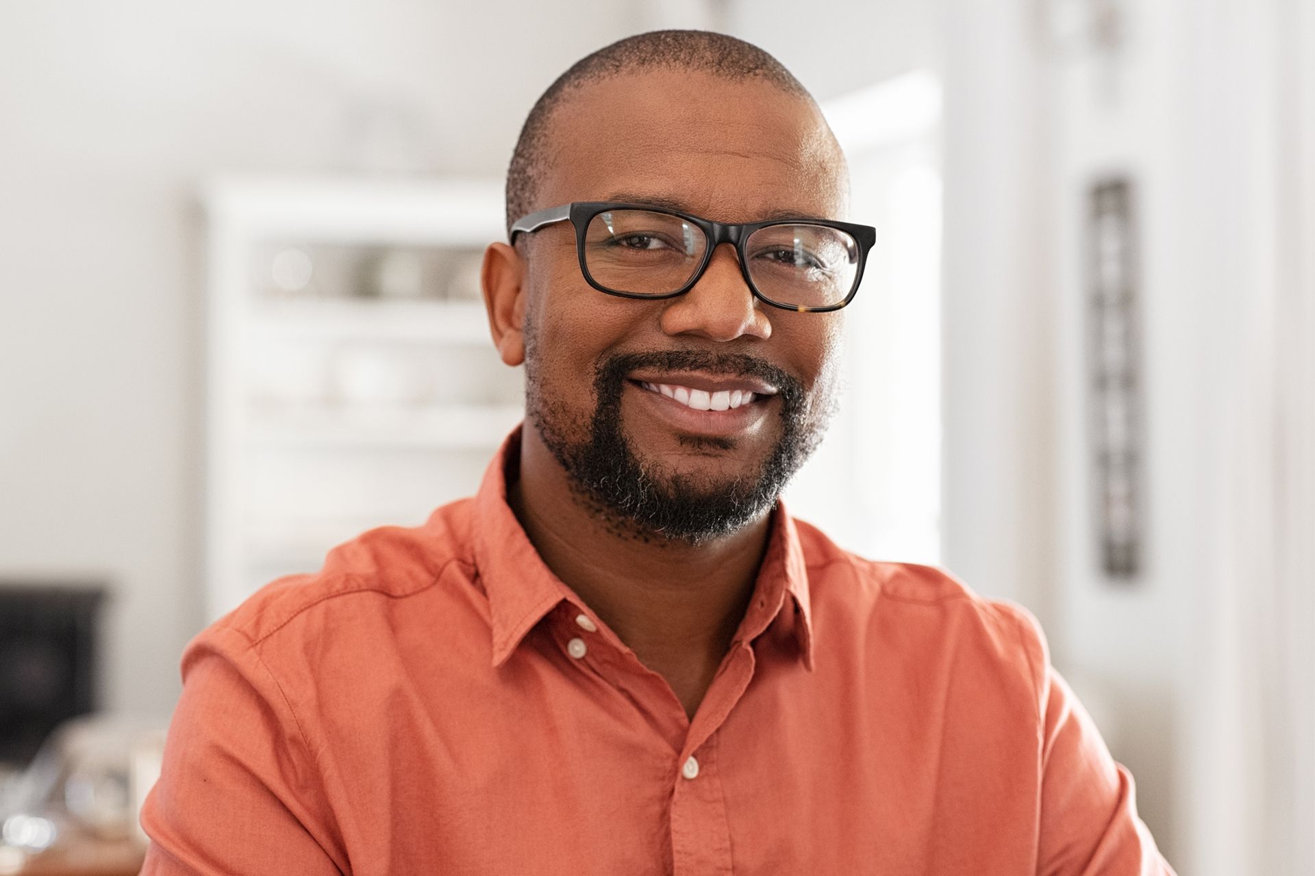 Man With His New Eyeglasses