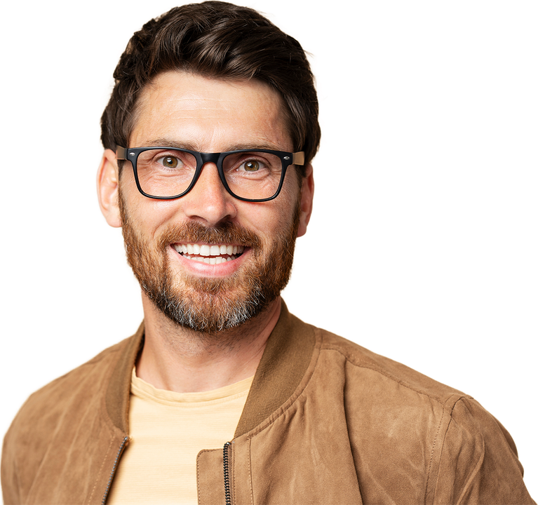 Happy Man Wearing Prescription Glass