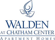 Walden at Chatham Center Apartment Homes logo in blue with leaf icon