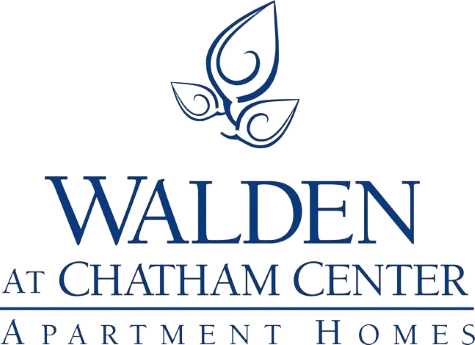 Walden at Chatham Center Apartment Homes logo in blue with leaf icon