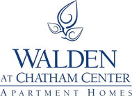 Walden at Chatham Center Apartment Homes logo in blue with leaf icon