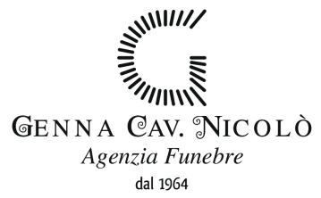 A black and white logo for genna cav nicolo agenzia funebre dal 1964
