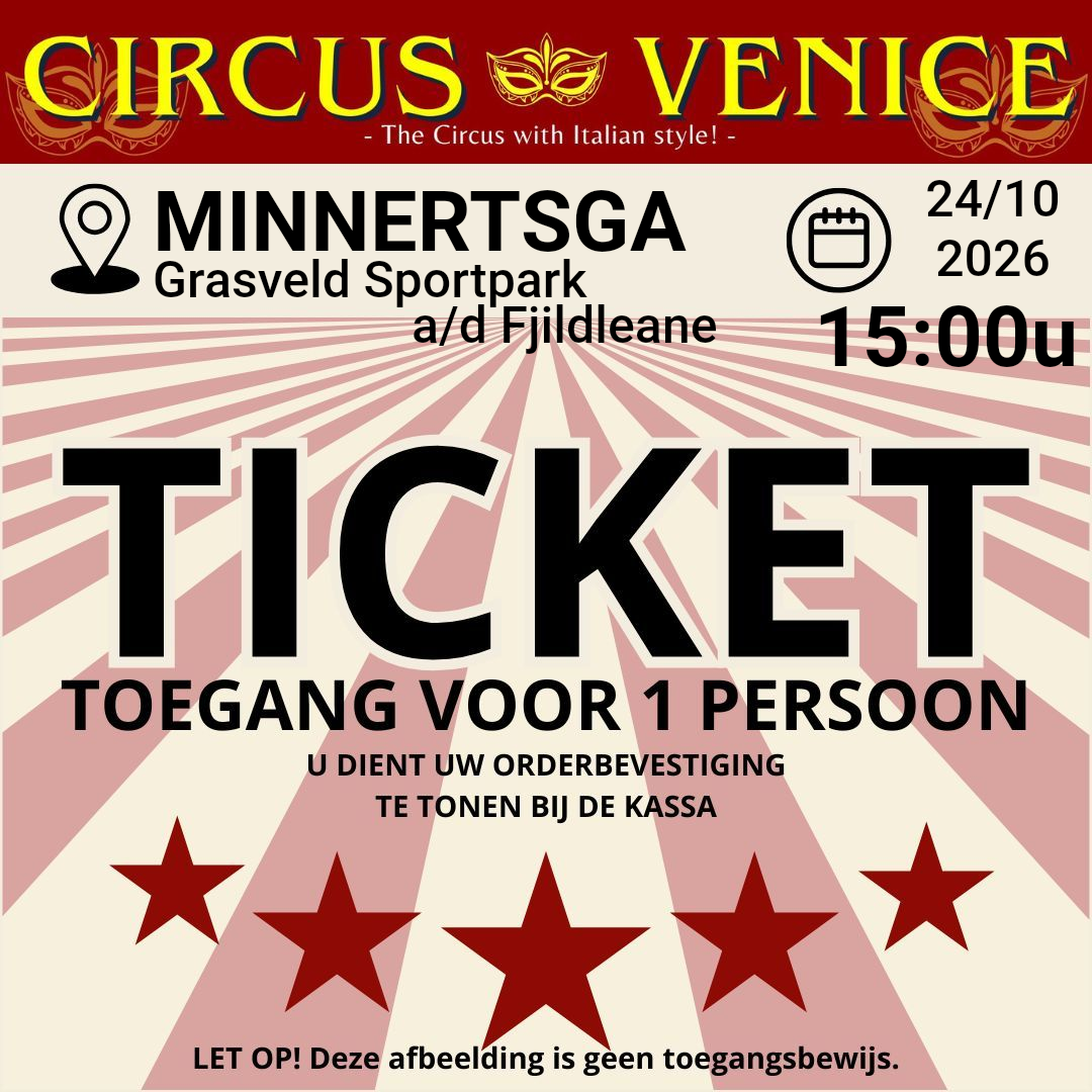 TICKET MINNERTSGA ZATERDAG 24 oktober 2026 Tijd: 15:00 uur