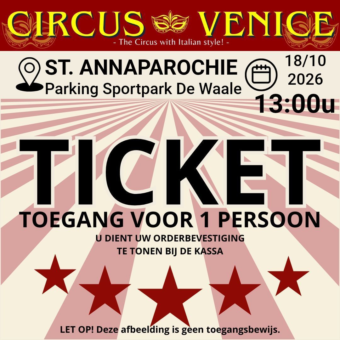 TICKET SINT ANNAPAROCHIE ZONDAG 18 oktober 2026 Tijd:13:00 uur