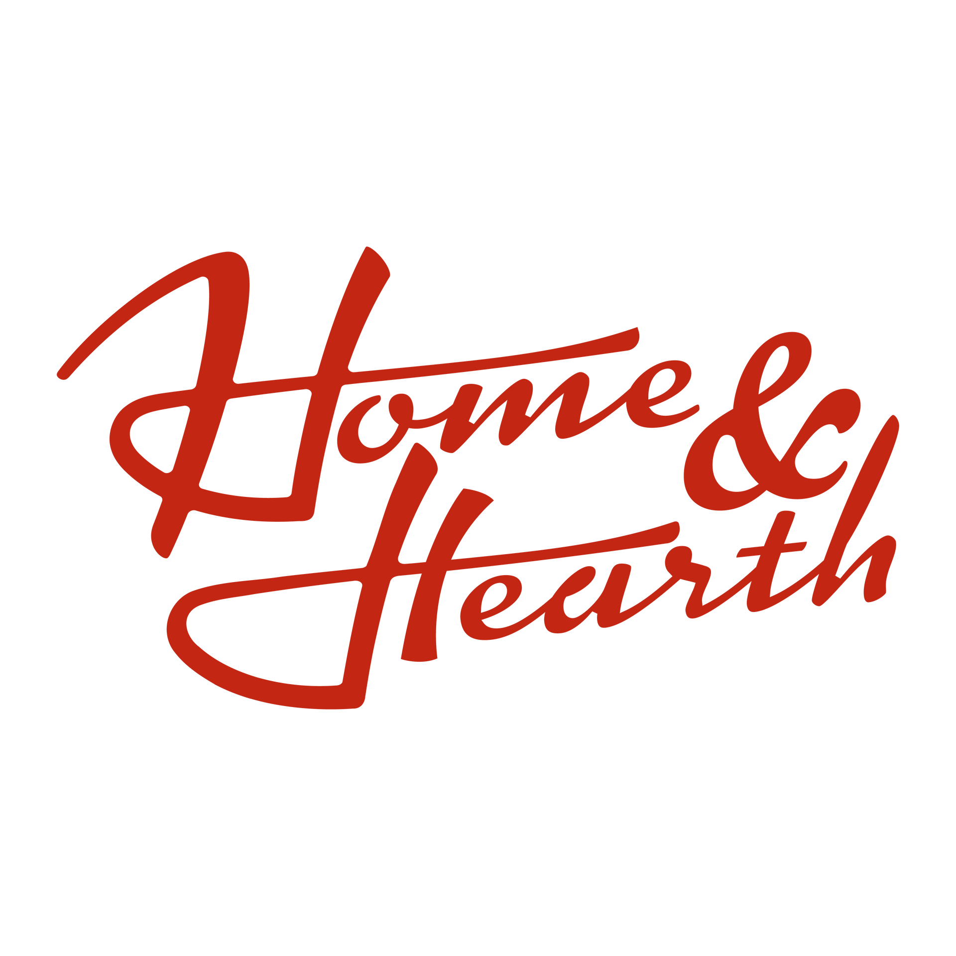 A logo for a company called home and hearth productions