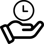 A hand holding a clock free icon
