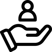 A hand holding a person 's head free icon