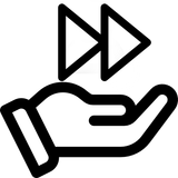 A hand holding two arrows free icon