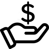 A hand holding a dollar sign free icon