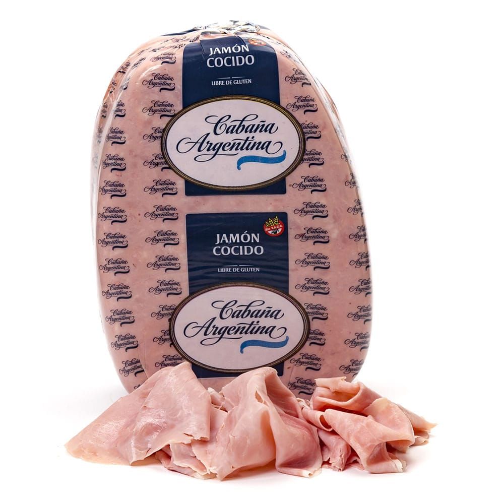 Paquete de jamón cocido etiquetado 