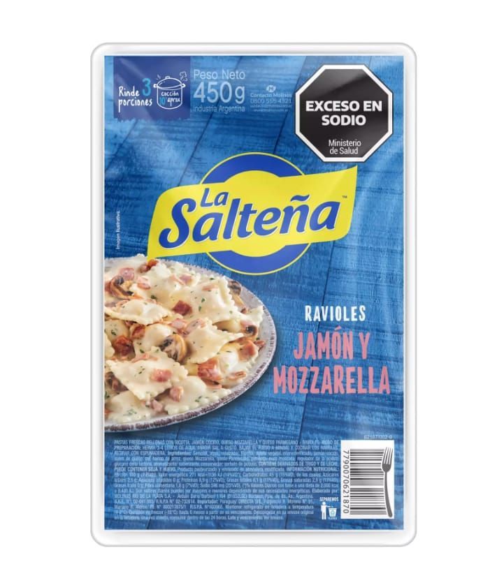 Ravioles envasados, marca 