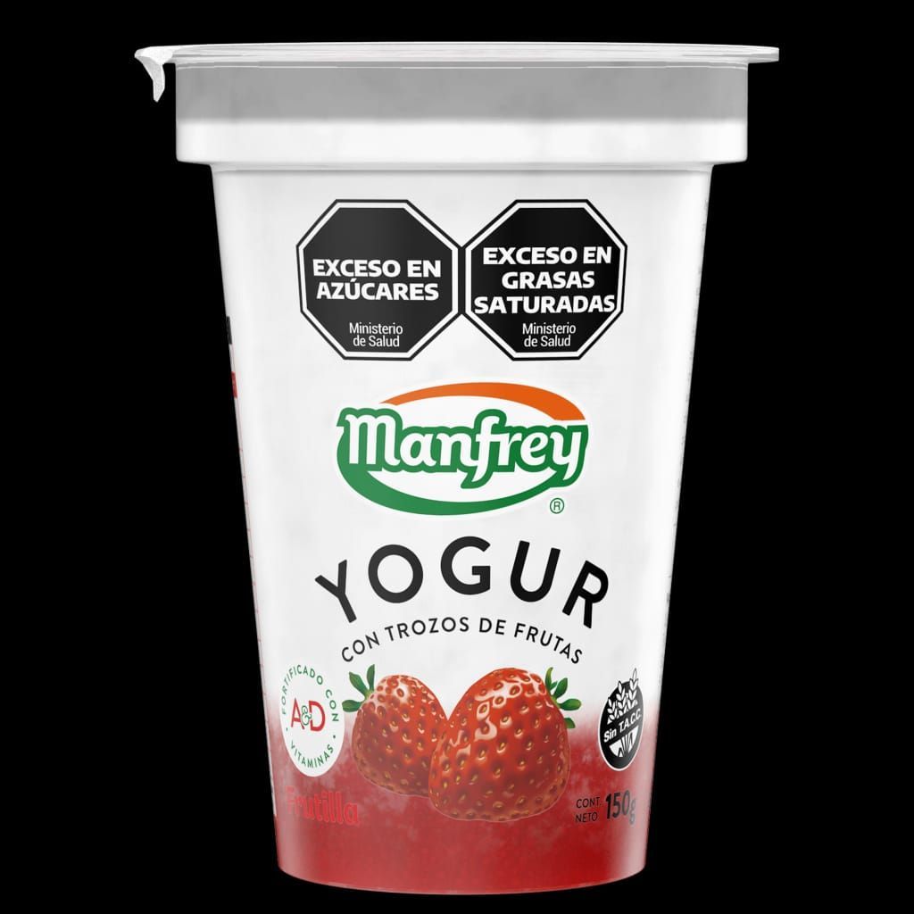 Envase de yogur etiquetado 