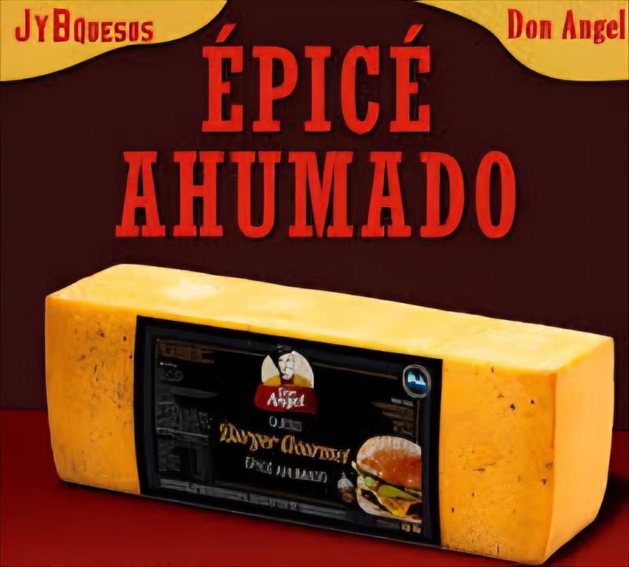 Bloque de queso amarillo etiquetado 