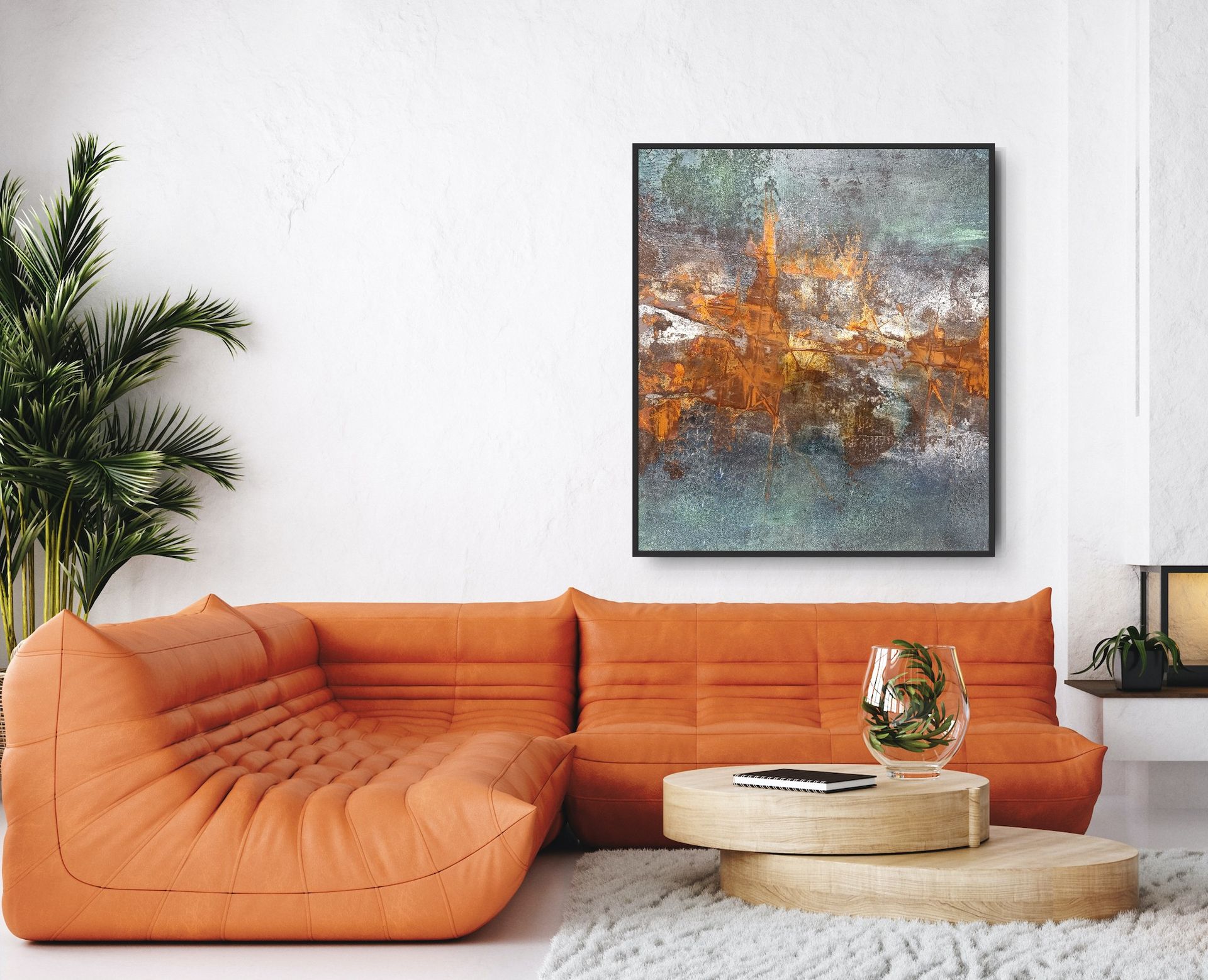 motivation 88/108 cm, bb-art.ch,
Acrylbild abstrakt mit Rost, Mixed Media - Atelier & Galerie - Brigitte Bieri - Rorschach