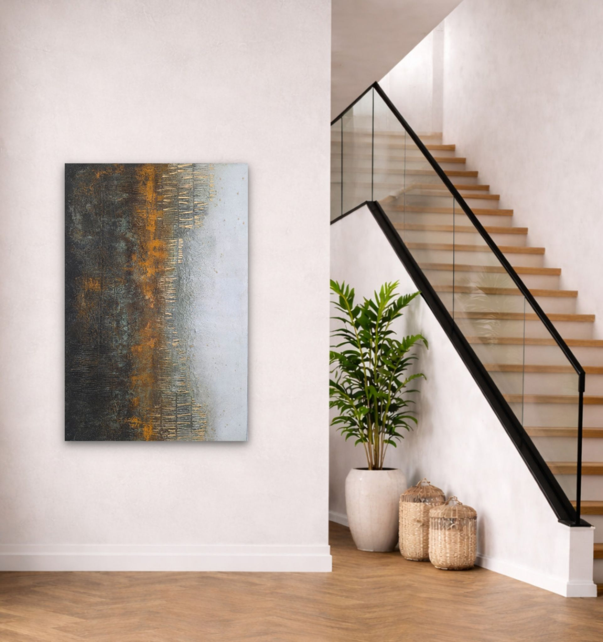 - step by step - 80/120cm - bb-art.ch
Acrylbild abstrakt auf Leinwand, Mixed Media, Atelier & Galerie - Brigitte Bieri - Rorschach