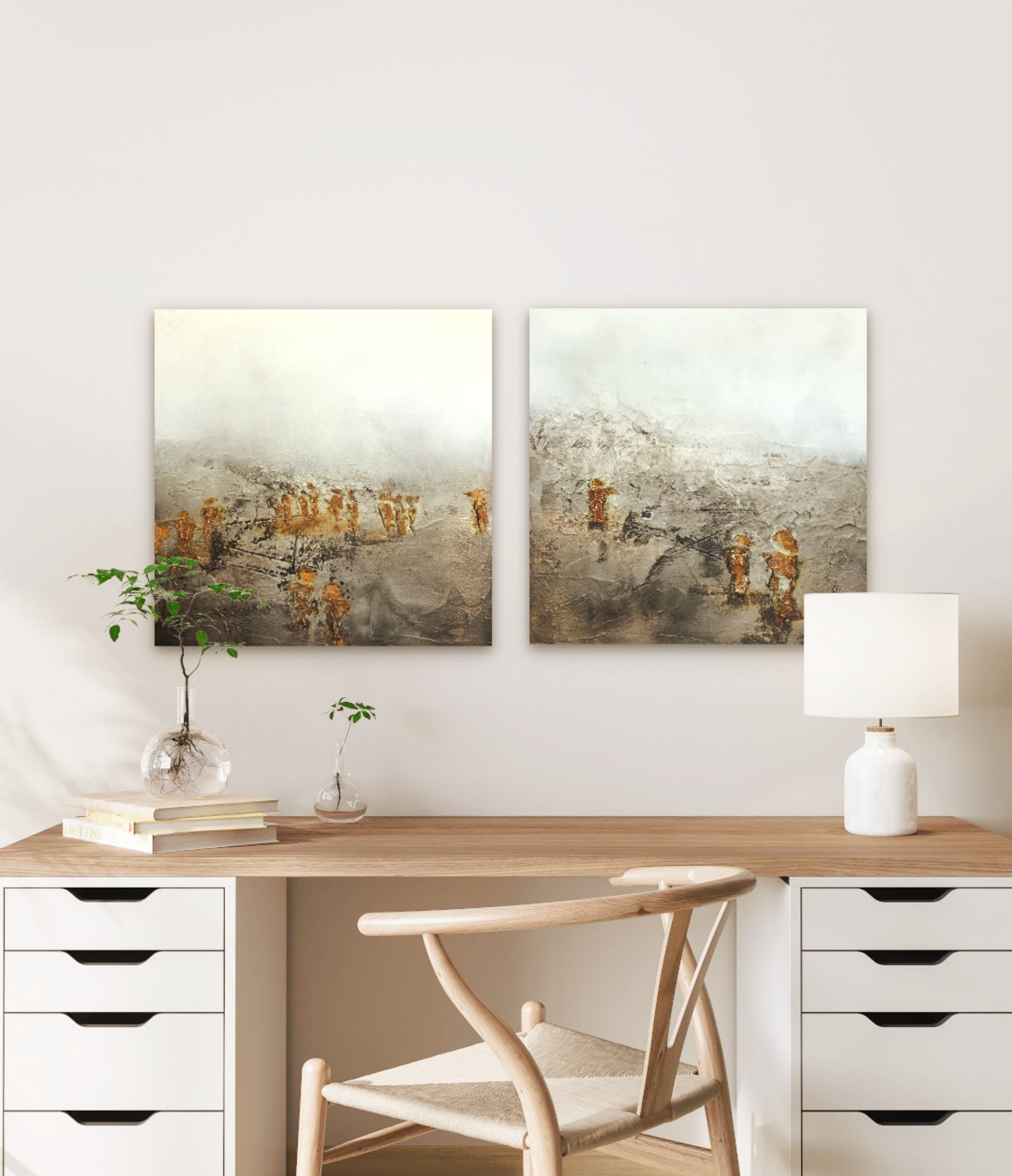 - people on the way - je 50/50cm - bb-art.ch
Acrylbild abstrakt auf Leinwand, Mixed Media, Atelier & Galerie - Brigitte Bieri - Rorschach