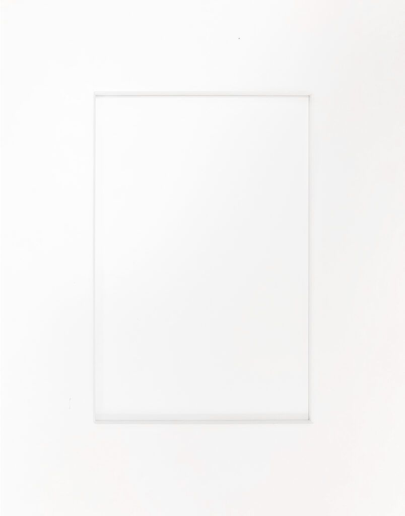Blank white rectangular sheet on a light gray background