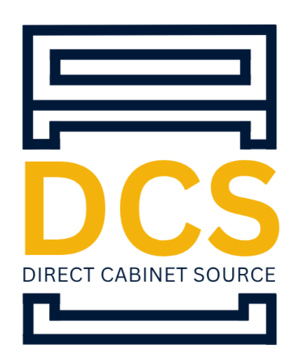Direct Cabinet Source logo with blue cabinet outline and yellow DCS text