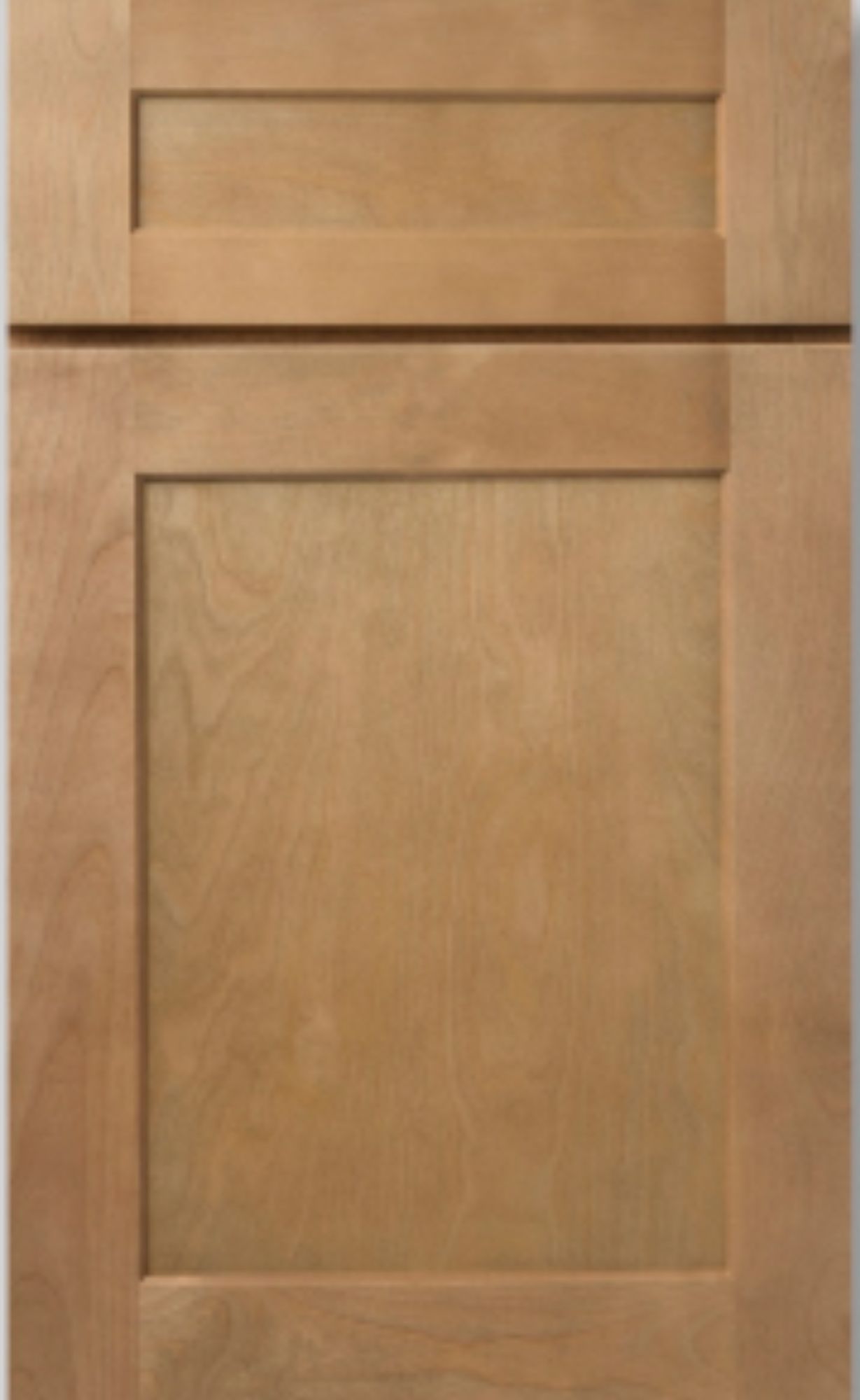 Wooden cabinet door with a light oak finish and recessed panel design.