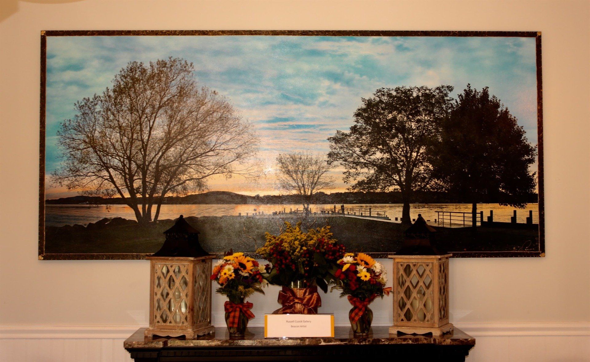 funeral home facility grand foyer with big painting