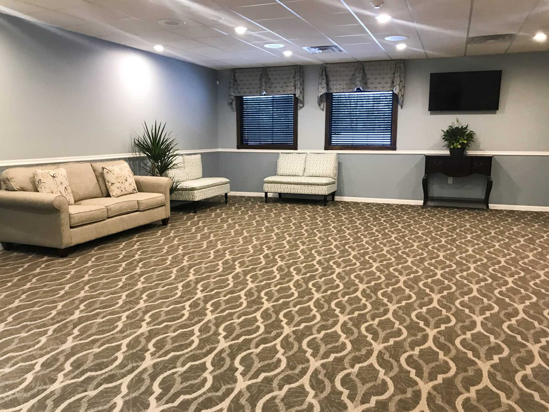 funeral home facility mountain room with furnishings