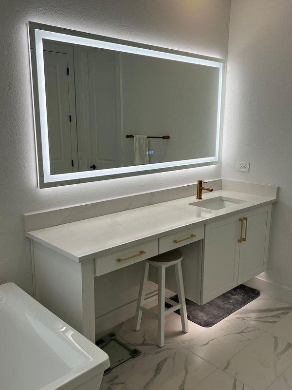 window lighting install for bathroom 