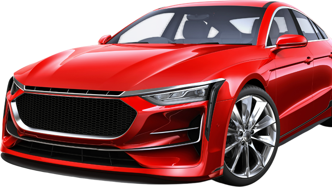 A red sports car is shown on a white background. A red sports car is shown on a white background.