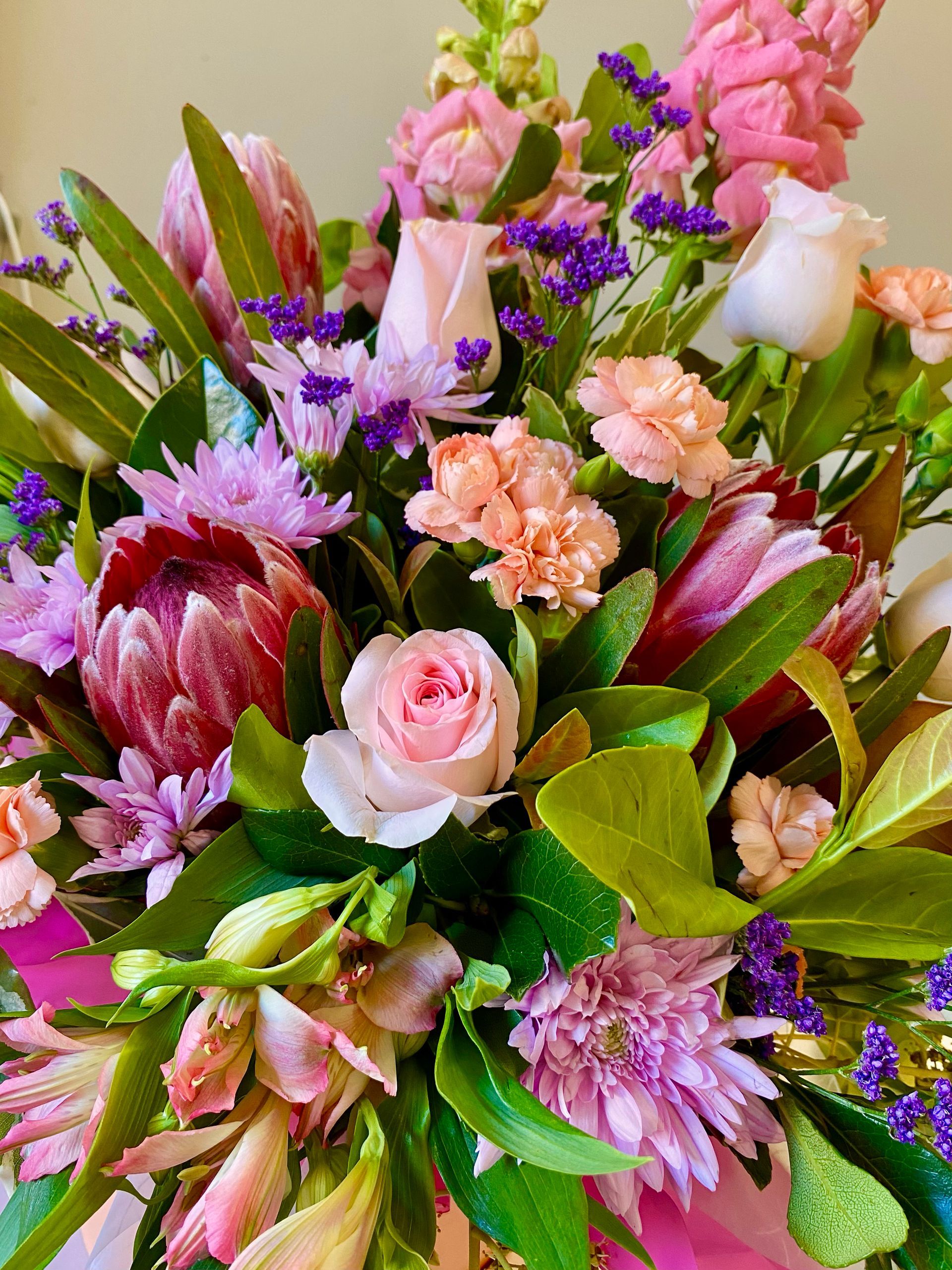 A Close Up Of A Bouquet Of Flowers With Christmas Decorations — Clover Country Flowers and Gifts In Pittsworth, QLD