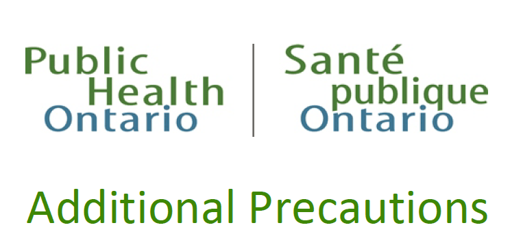 A logo for public health ontario and additional precautions