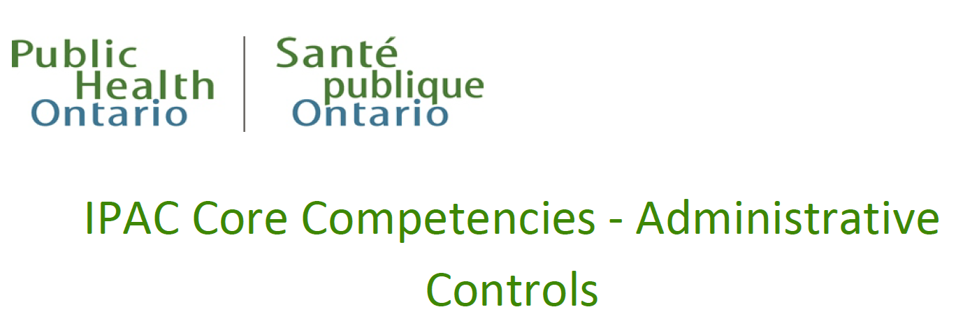 A logo for public health ontario and ipac core competencies administrative controls