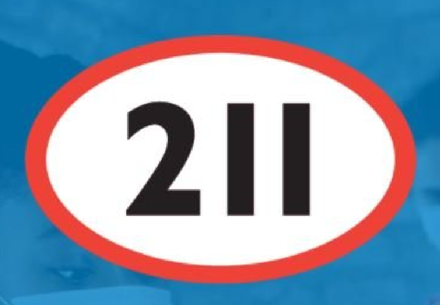 A red and white sign with the number 211 on it