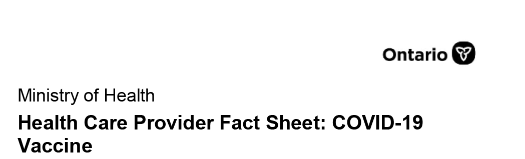 A health care provider fact sheet about the covid-19 vaccine