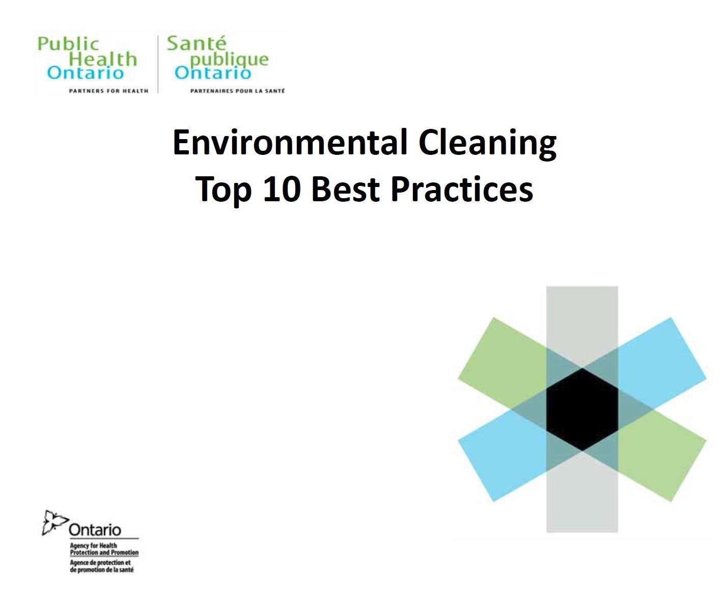 A poster for environmental cleaning top 10 best practices