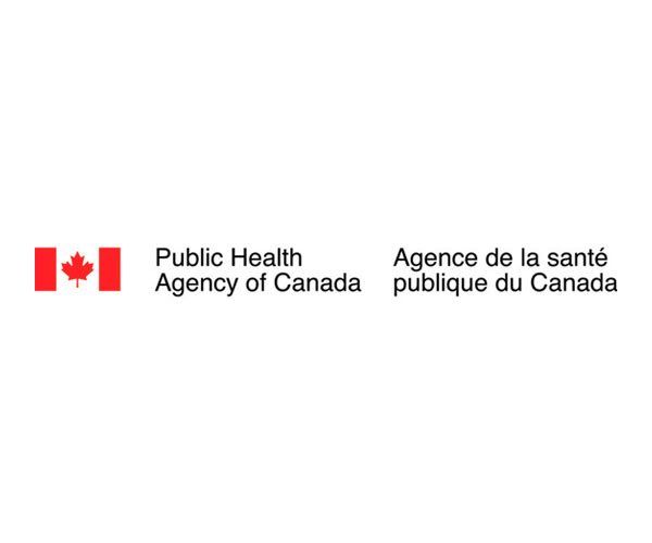 The logo for the public health agency of canada with a canadian flag.