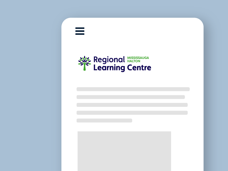 A screenshot of a website for the regional learning centre.