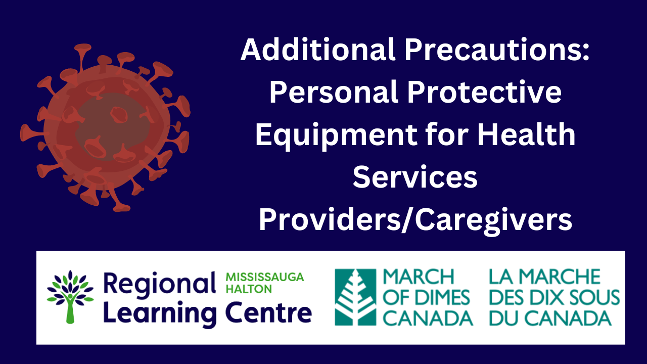 A poster that says additional precautions personal protective equipment for health services providers caregivers