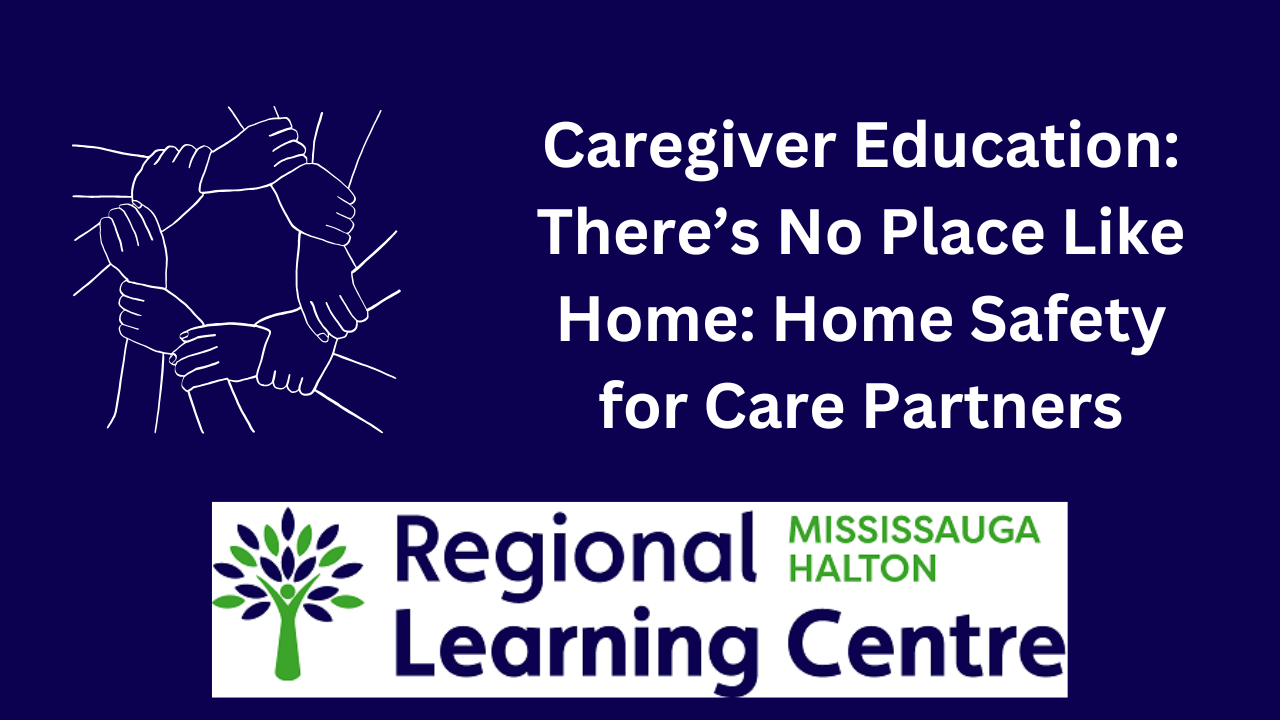 A blue sign that says caregiver education there 's no place like home home safety for care partners